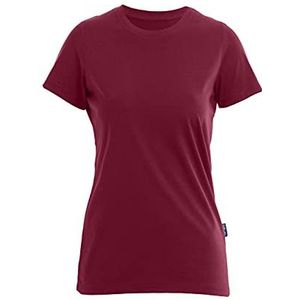 HRM Dames Luxe Ronde Hals T-Shirt, Bordeaux, Maat 5XL I Dames T-Shirt met Ronde Hals Gemaakt van 100% Biologisch Katoen I Dames Basic Shirt Wasbaar tot 60°C I Hoge Kwaliteit en Duurzame Dames Tops