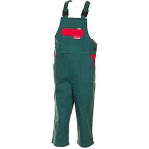 Maat 134/140 kinderen Planam Junior tuinbroek BW middelgroen rood model 0166