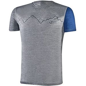 Black Crevice Heren Merino T-shirt I hoogwaardig merino shirt I heren T-shirt van 70% merinowol & 30% PES I temperatuurregulerend T-shirt heren I Mulesingvrij shirt voor heren, grijs/staalblauw, S