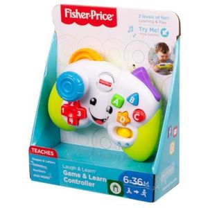 Fisher-Price Game and Learn Controller, Teaching First Words, Letters, Numbers, Colours and Shapes with Songs and Sounds, Ages 6 - 36 Months, FWG12, Pack of 1