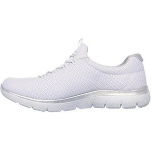 Skechers SUMMITS dames Sneaker, White Mesh Silver Trim, 40 EU