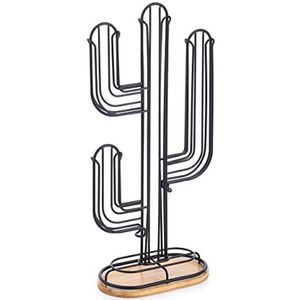 MSV Capsulehouder, capsulestandaard, koffiecapsulehouder voor 50 stuks Nespresso-koffiecapsules, zwart bamboe
