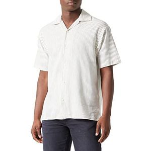 Jack & Jones Jorbelize Linnen Resort Shirt Ss Short Sleeve voor heren, Crockery/Stripes:/, L