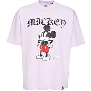 Recovered Unisex Disney Grumpy Mickey Roman Text oversized Purple by XXL T-Shirt, lila, XXL