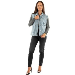 MORGAN Dames mouwloze spijkerjas 242-GAK jeans bleached T36, Blauw, 34