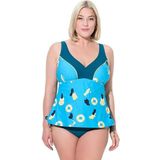 Ulla Popken BH  turquoise / geel / zwart / wit