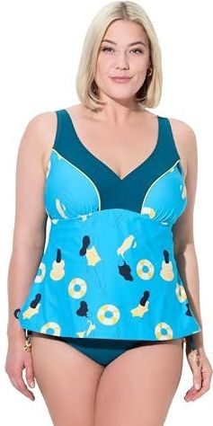 Ulla Popken BH  turquoise / geel / zwart / wit