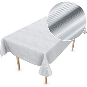 Premium tafelkleed/tafelzeil; vinyl; afwasbaar, 110 x 150 cm, strepen, zilver, edel afwasbaar