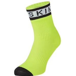 SEALSKINZ enkellange sok met hydrostop, waterdicht, waterdicht, voor warm weer, neongeel/zwart/wit, maat L