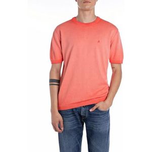 Replay Herentrui met korte mouwen, regular fit, 542 Oranje, L