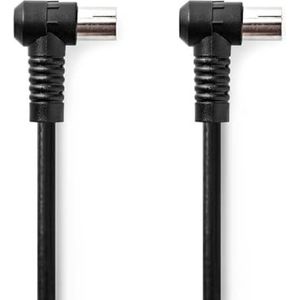 NEDIS Coaxiale kabel | IEC (coax) stekker | IEC (coax) bus | vernikkeld | 75 ohm | 4-voudig afgeschermd | 1,50 m | rond | PVC | zwart | plastic zak