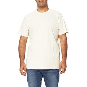 Urban Classics Heren Basic T-shirt met korte mouwen, effen van katoen met ronde hals, regular fit, vele kleuren, maat S tot 5XL, witzand., 5XL