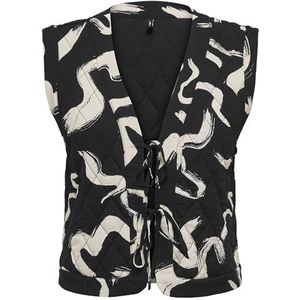 ONLY - ONLNOVELLA QUILT S/L TIE VEST WVN - Gewatteerd Gilet - Zwart