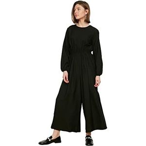 Trendyol Dames Taille Rubber Casual Cut Cutual Overall, Zwart, 36