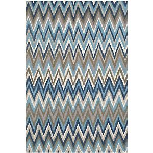 Safavieh Lojento vloerkleed, met de hand gelamineerd katoenen tapijt in blauw, 160 x 230 cm