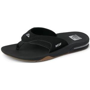 Reef Fanningblack Silver Heren Slippers - Zwart Zilver