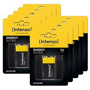 Intenso Energy Ultra 9V blokalkaline batterij - 6LR61, 10x 9V blok per stuk verpakt