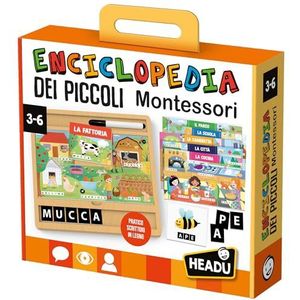 Headu Encyclopedie van de kleine Montessori schrijven, lezen en leren kennen, de woorden It57250, educatief spel voor kinderen van 3-6 jaar, Made in Italy