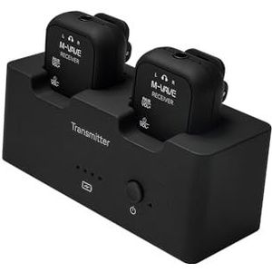 M-Vave WP-12 - Draadloos in-ear monitorsysteem - 2,4 GHz, 24 bit/48 kHz audiotransmissie, bereik van 30 m, lange batterijduur, meerdere modi