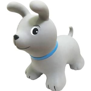 GERARDO'S Toys Gerardos My First Jumpy springspeelgoed, grijs, hond voor binnen en buiten, springdier voor kinderen, draagvermogen tot 100 kg, hoogwaardige kwaliteit, inclusief luchtpomp