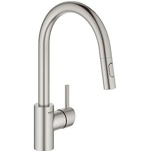 GROHE 32665DC3 Concetto Dual Spray Pull-Down Keukenkraan, Super Steel Infinity Finish