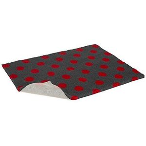 Vetbed anti-slip bed met rode stip, klein, antraciet, ouder, Medium, Charcoal and Red