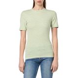 ICHI Ihmira Ss T-shirt voor dames, 202996/Green Tea Stripe, M