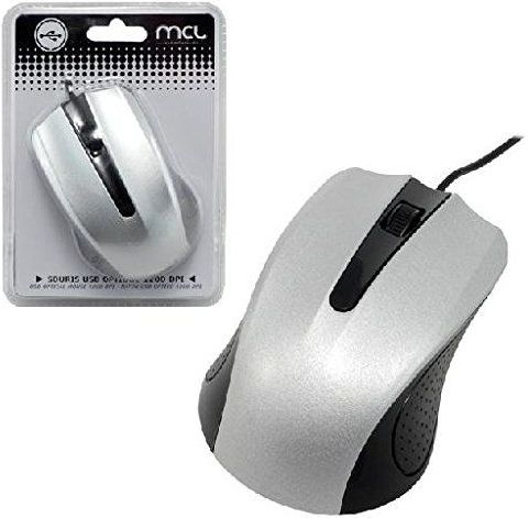 MCL SS-212U - Muis - Zwart - Zilver - USB Optisch 1200 DPI
