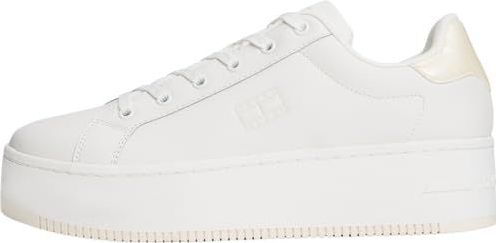 TOMMY JEANS - TJW FLATFORM PEARLIZED SNEAKER - Wit - Plateausneakers