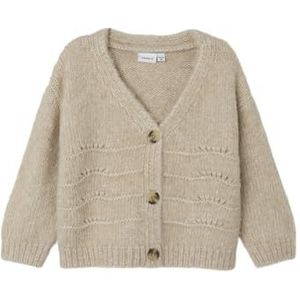 NAME IT Nmfnetrille Ls Knit Card Vest voor meisjes, zoemer zand, 110