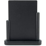 Securit Tafelkrijtbord Elegant, Tafelstandaard met dubbelzijdig tafeloppervlak met houten sokkel in U-vorm, met een witte krijtstift, ca. 23 x 20 cm groot, zwart