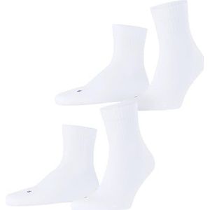 FALKE Uniseks-volwassene Sokken Run USSO Katoen Eenkleurig Multipack 2 Paar, Wit (White 2000), 37-38