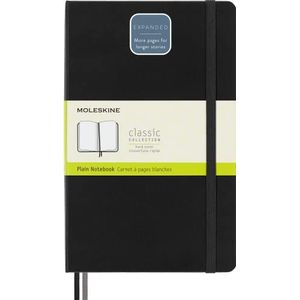 Moleskine - Classic Expanded Plain Paper Notebook - Hard Cover and Elastic Closure Journal - Color Black - Size Large 13 x 21 A5 - 400 Pages