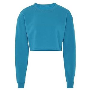 Libbi Trui met lange mouwen voor dames van 100% polyester met ronde hals BLAUW maat XXL, blauw, XXL