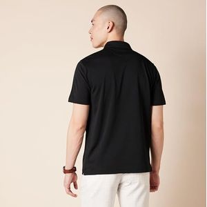 Amazon Essentials Men's Sneldrogend golfpoloshirt met slanke pasvorm, Zwart, L