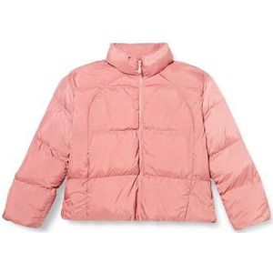 Trendyol Damesmantel met rechte lange mouwen, normale mantel, plussize, roze, 44 NL