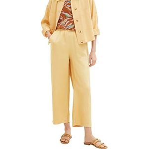 TOM TAILOR Dames Culotte broek van linnen, 31648 - Fawn Beige, 34W x 28L