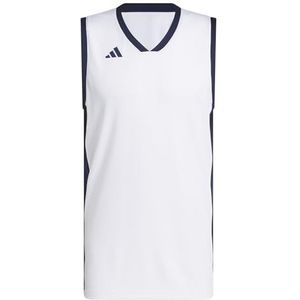 adidas Hombre MENS PULSE SPEED BBALL JERSEY, white/team navy blue, L