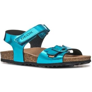 Geox - J Adriel Girl - Sandalen - Turkoois - Materiaal: Leer