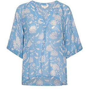 Part Two Dames Petinaspw Sh Shirt Relaxed Fit, Print schemering blauw blok, 32