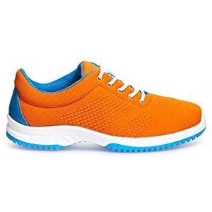 Abeba veterschoen 6774 Uni6, Schoenen Werkschoenen, Gebreid Textiel Oranje, Gecertificeerde Werkschoen, Maat 39