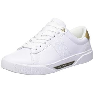 Tommy Hilfiger Panel Court Lage sneakers voor dames, wit, 38 EU, Wit, 38 EU