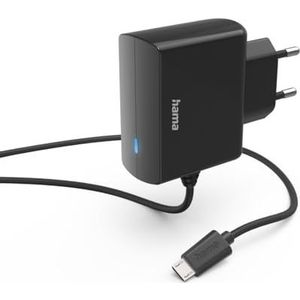Hama Oplader met micro-USB-kabel, 1 meter, 6 W, zwart