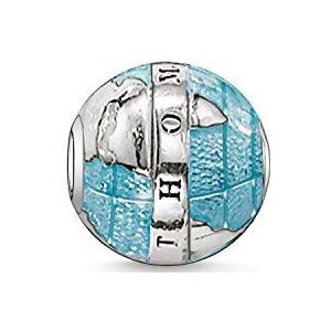 Thomas Sabo Unisex kraal prachtige wereldbol karma kralen 925 sterling zilver K0036-007-1, Eén maat, Sterling zilver, Turkoois