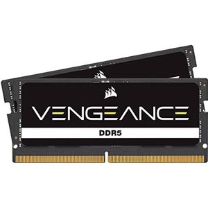 CORSAIR VENGEANCE DDR5 SODIMM 32 GB (2x16 GB) DDR5 5200MHz C44 Compatibel met Bijna elk Intel- en AMD-Systeem, Eenvoudige Installatie, Snellere Laadtijden, XMP 3.0 - Zwart (CMSX32GX5M2A5200C44)