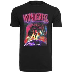 Mister Tee Heren T-Shirt Wonderful Tee, stijlvol print shirt voor mannen verkrijgbaar in zwart of wit, maten XS - XXL, zwart, XS