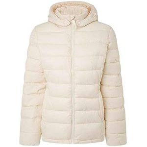 Pepe Jeans Maddie Short Puffer Jacket voor dames, Wit (Mousse), XL