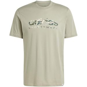 adidas Heren CAMO LINEAR GRAPHIC TEE, silver pebble, S Tall