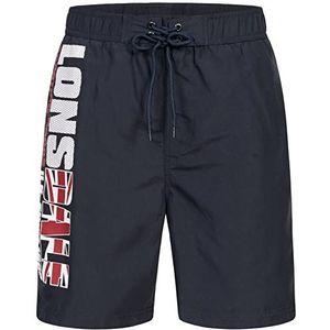 Lonsdale London Carnkie Shorts voor heren, Navy/rood/wit, M