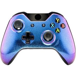 eXtremeRate Aangepast Design Uniek Kameleon Paars Blauw Glanzend Top Shell Case Front Behuizing Vervangende Voorplaat Kits Xbox One Afstandsbediening Cover - Controller NIET Inbegrepen